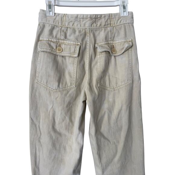 Free People Paloma Slouchy Jeans Tan Cream We the Free size 25 Barrell Cotton - Picture 6 of 6